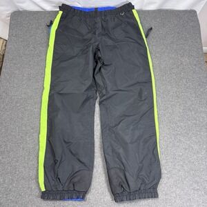 Vintage Columbia Nylon Track Pants Neon Stripe Black Ski Hiking Mens L